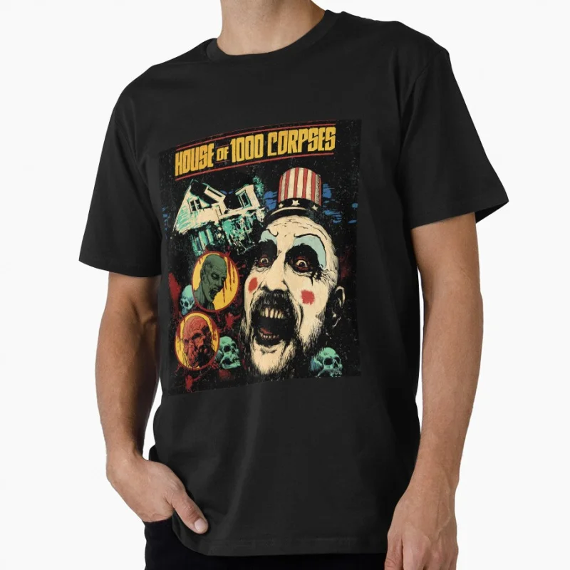 

Great Model Signature Rob Zombie Killer Clown Captain Spaulding House of 1000 corpses t shirt Horror movie Clothes All size Tops