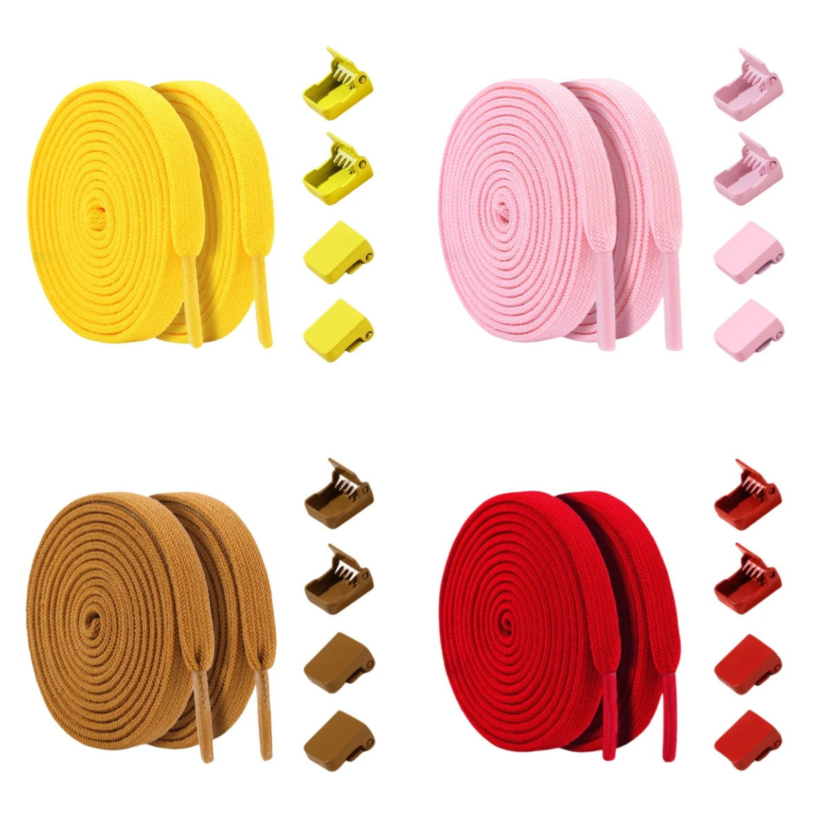 

1/2/4pairs Removable Reusable Folder No Tie Shoe Laces Elastic Laces Flat Shoelaces Without Ties Kid Adult Shoe Lace Shoes 115cm