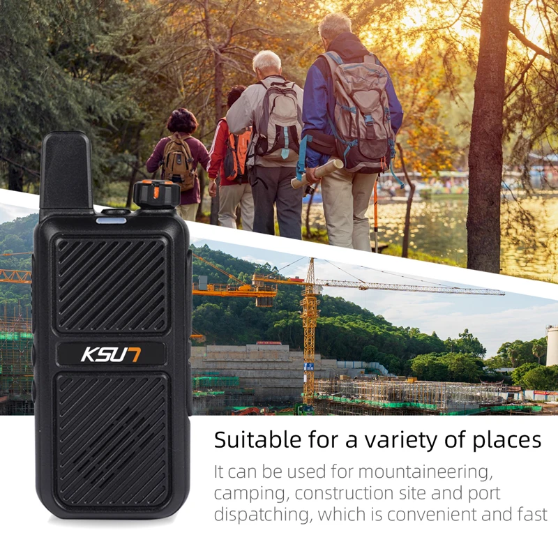 KSUN Mini Walkie-talkie Handheld Wireless Intercom High Power UHF Two Way Radio Transmitter Rechargeable Walkie Talkie
