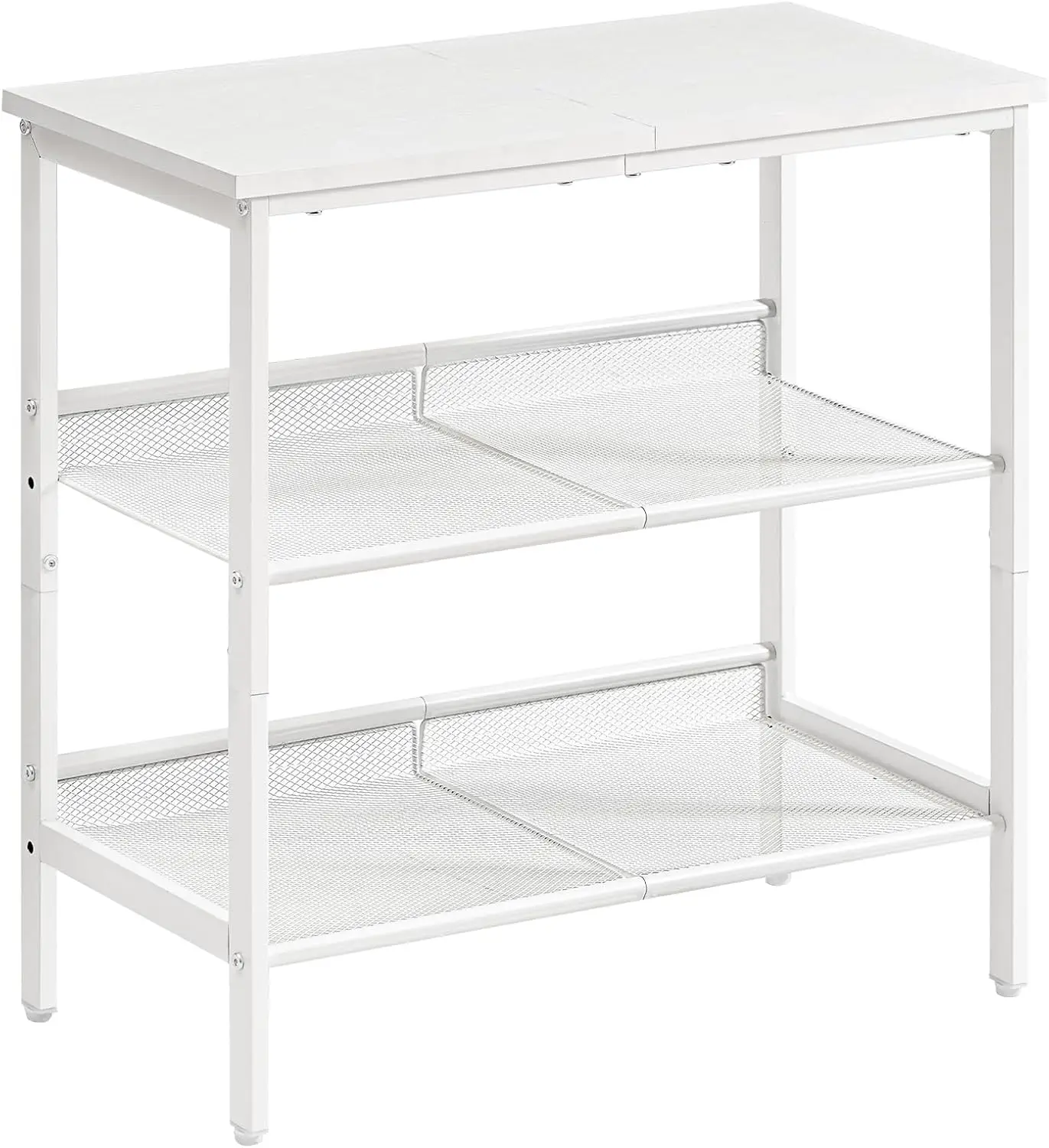 

End Table, 3-Tier Narrow Side Table, Nightstand with 2 Flat or Slant Adjustable Shelves for Small Spaces, Hallway, Living Roo
