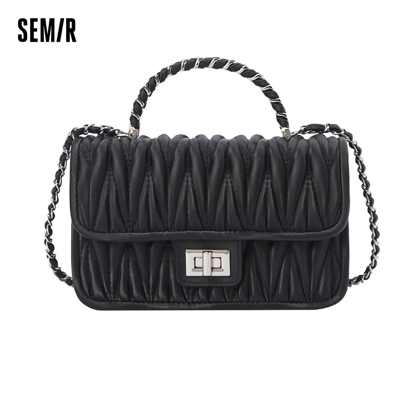 

Semir Bag Mini Square Bag Women Chain Bag Design Sense Temperament Single Shoulder Bag Fashion Pleated Crossbody Bag