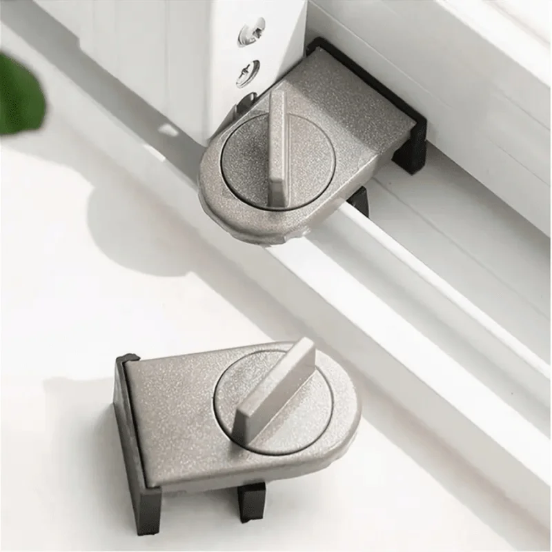 No-Drill Sliding Door Lock, Child Safety Lock for Sliding Windows, High-Rise Anti-Fall Limiter, Anti-Theft Safety Latch