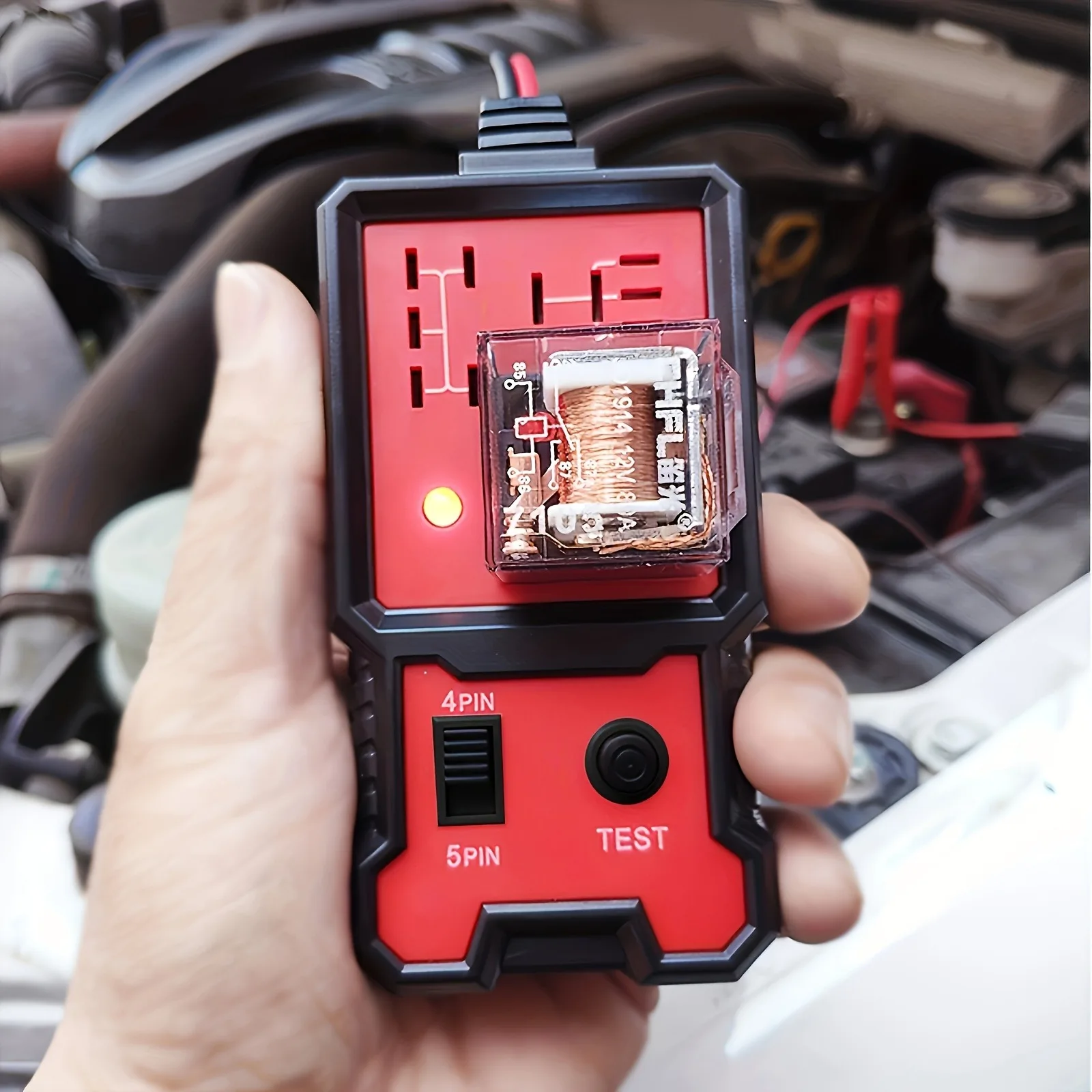 Probador de relé automotriz portátil de 12 V: diagnóstico y prueba fácilmente los relés con clips de batería, resultados rápidos y precisos, para automóvil, T