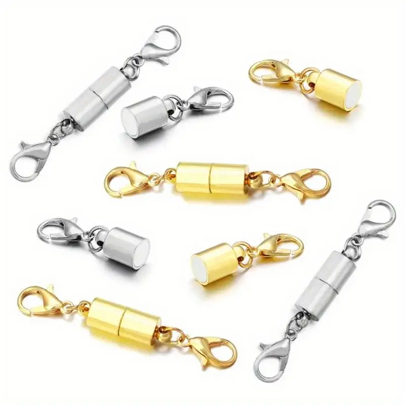 4Pcs Lot Round Magnetic Clasps for Jewelry Making Magnet End Connectors Metal Lobster Clasp Buckle - view 3