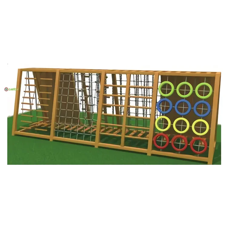 Outdoor wooden climbing frame school outdoor large climbing wall physical training combinationJMQ-ML1813505