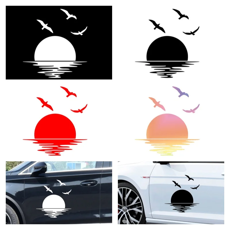 

Car Sticker Car Sea Sunrise Styling Decor Stickers for SUV Camper RV Van Motorhome Caravan Vinyl Decal Decoration Accessories