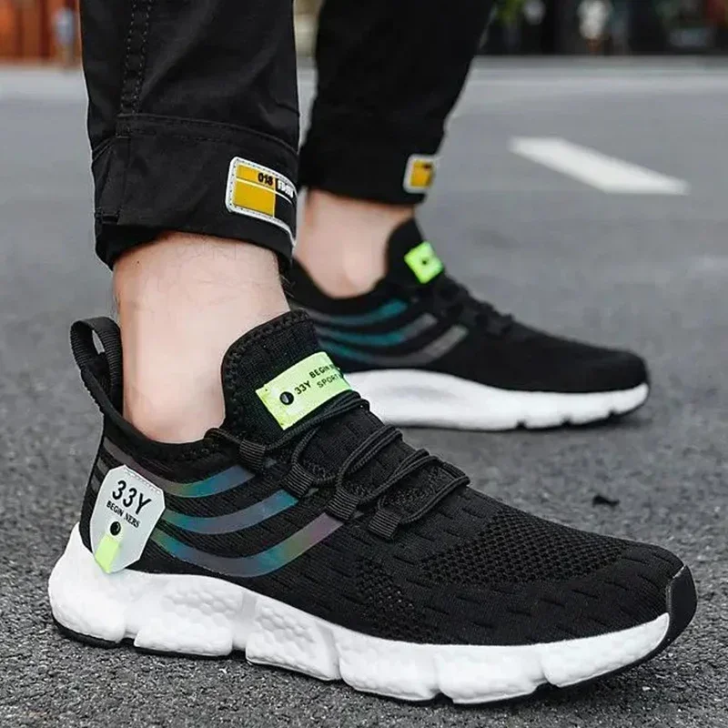 Leisure Men\'s Shoes Mesh Breathable Running Shoes Couple Tenis Masculinity Spring and Autumn Lightweight Walking Sports Shoes