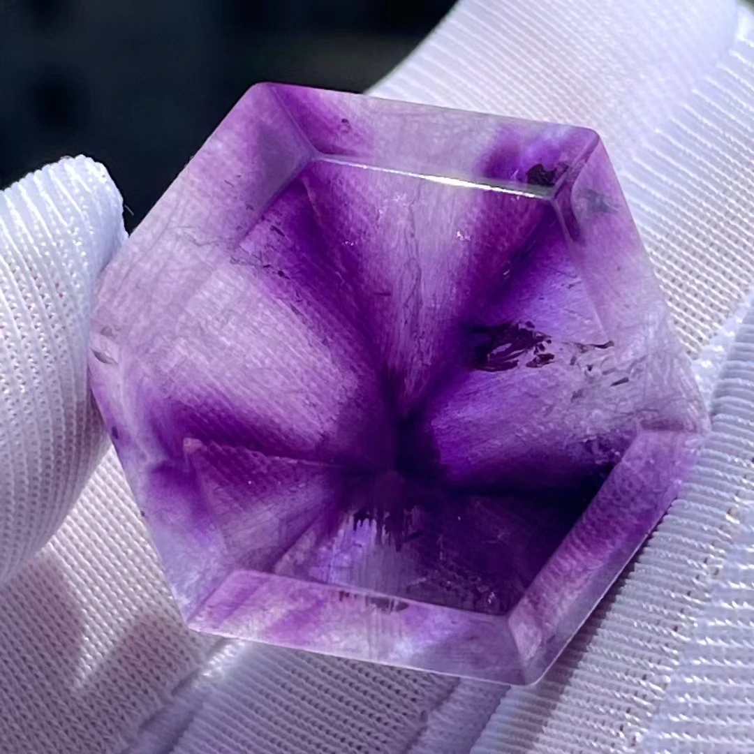 

Natural Purple Super Seven 7 Rutilated Quartz Pendant 26*25*9mm Water Drop Necklace Crystal Genuine AAAAA