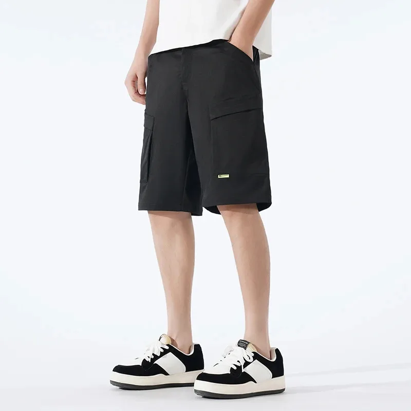 

Quick Dry Lightweight Casual Men's Shorts Summer New High Quality Versatile Five Workwear Two Open Elastic Sports Leisure Shorts