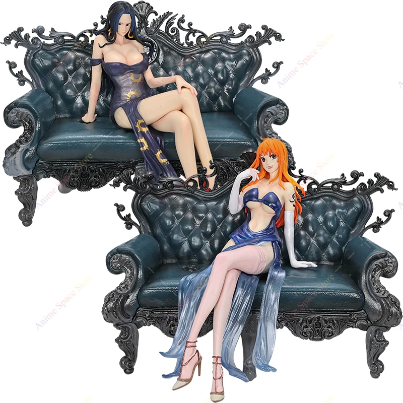 One Piece Figures Nami Boa Hancock Suit Thug Sofa Series Collectible Model Toys PVC Action Figures Yamato Kneeling Posture Dolls