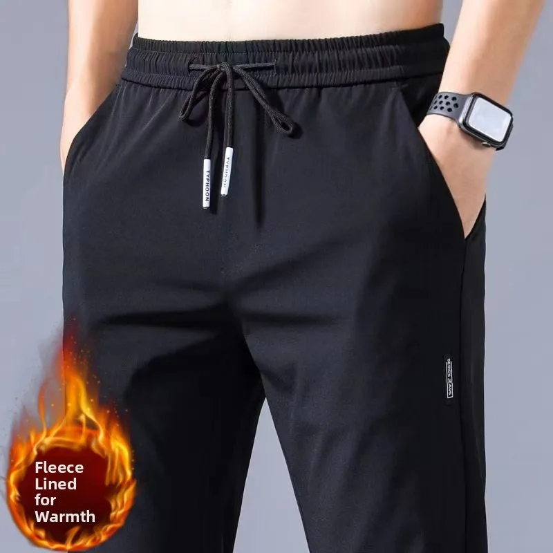 

Loose Thiened Fce Chef Pants for Men Kitchen Workwear Autumn Winter Durable Dirt-resistant Casual Straight Leg Trousers