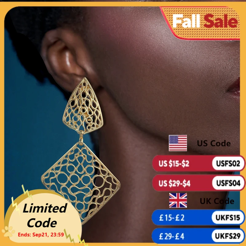 

Charming Gold Color Women Earrings 18k Gold Plated Big Drop Earring Fashion Jewelry Wedding Party Accessories Gift 2023 Trending