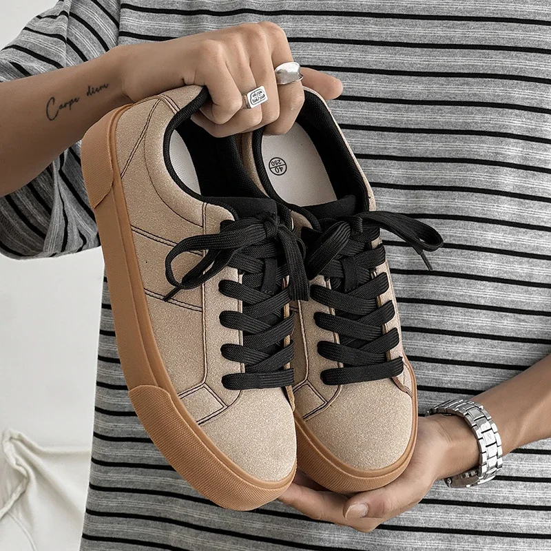 

2025 Новая модная дышащая удобная повседневная мужская обувь на толстой подошве с низким вырезом, модная универсальная обувь для доски, износостойкая уютная обувь