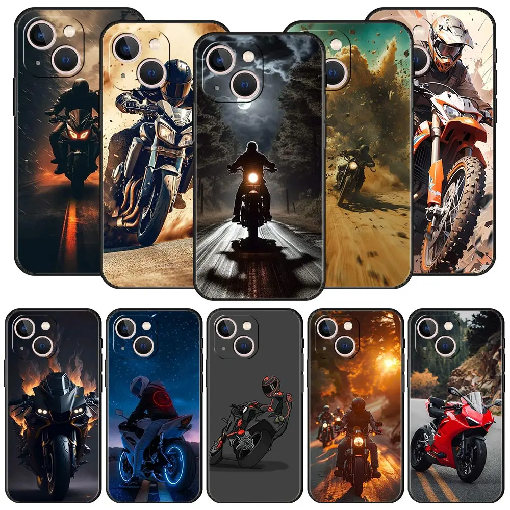 

Moto Cross Motorcycle Sports Phone Case For iPhone 16 13 15 14 12 11 Pro MAX XR X SE XS 7 8 Plus Soft TPU Shell Cover