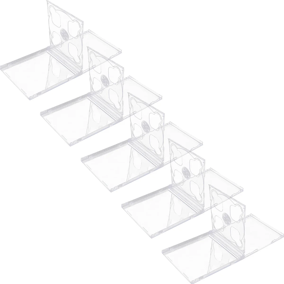 

5Pcs Transparent Cd Box Standard Plastic Tray Clear Compact Disc Storage Holder Anti Scratch Dvd Package