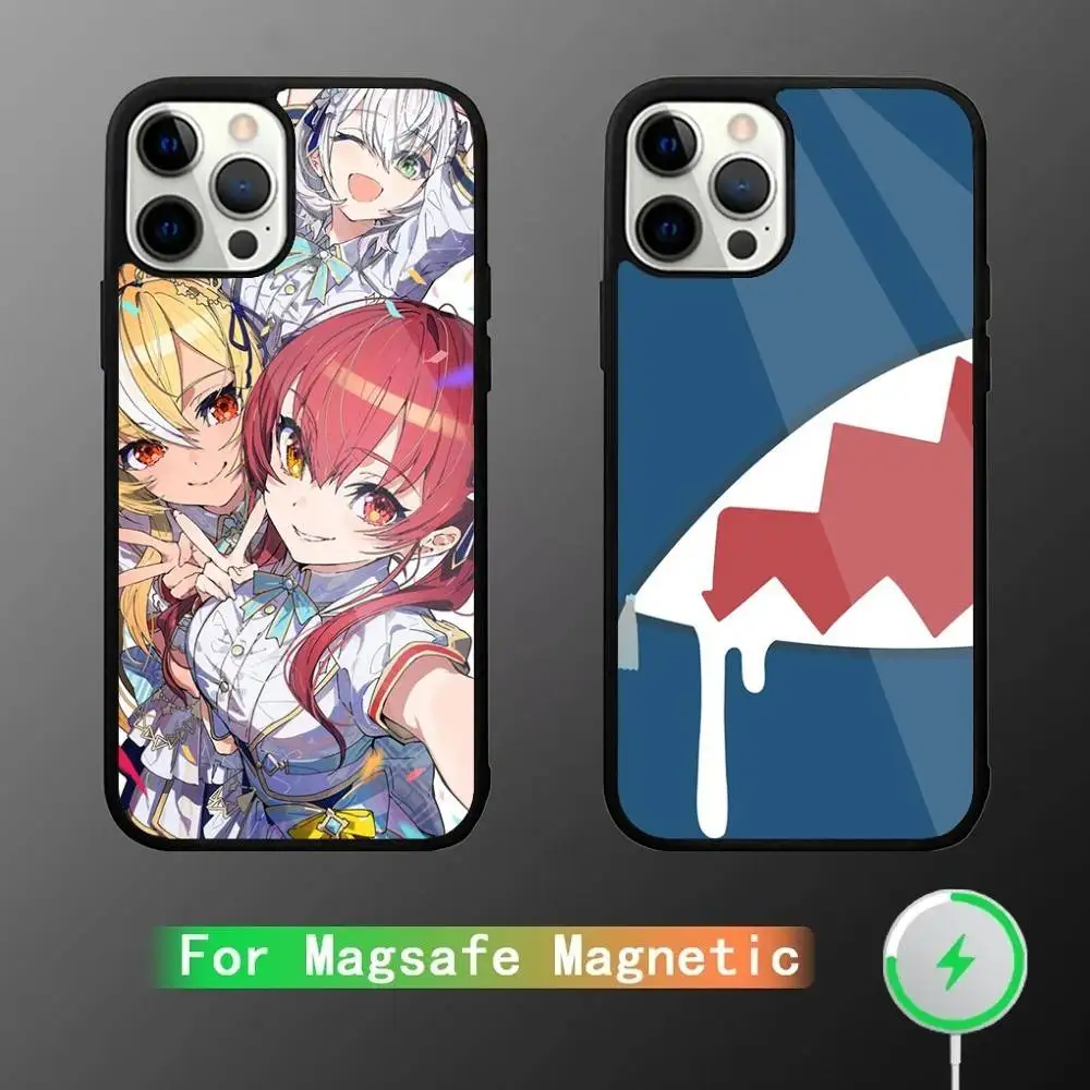 

Anime H-Hololive Phone Case For iPhone 17,16,15,14,13,12,11,Pro,Max,Plus,Mini,SE4,E Magnetic Magsafe Wireless Charging