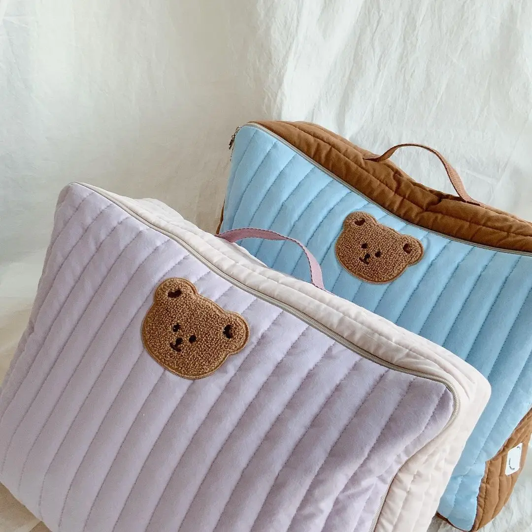 Cartoon Bear Mummy Bag Oversize Cotton Quilt Storage Large-Capacity Bag Outing Hiking Packing Bags Kindergarten