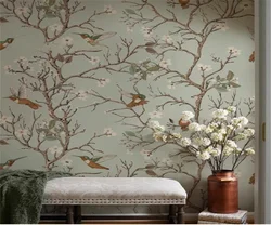 Custom photo wallpaper Light luxury flower and bird wallpaper living room TV sofa background wall decoration wallpaper обои