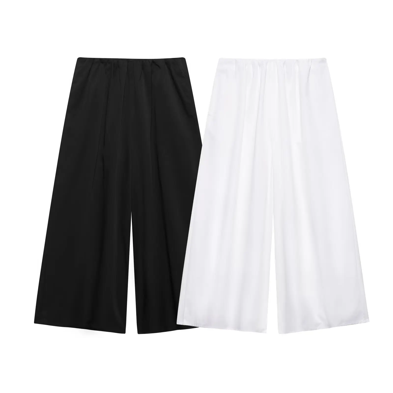 

BM&MD&ZA Women's Casual Loose Low Waist Wide Leg Cropped Pants Simple and Versatile Commuter Style