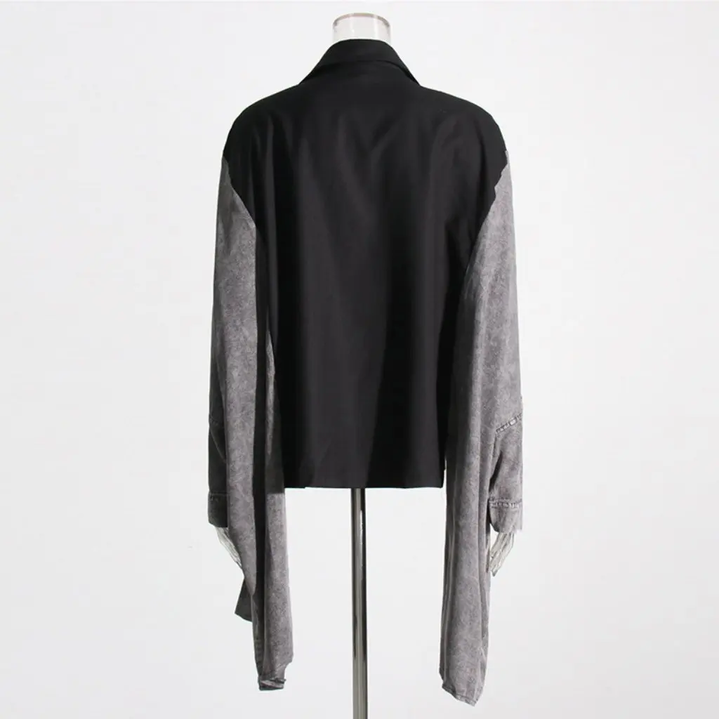 

Summer Women's V-Neck Blazer Patchwork Batwing Sleeve Trendy Street Style European And American Fashion Blazer