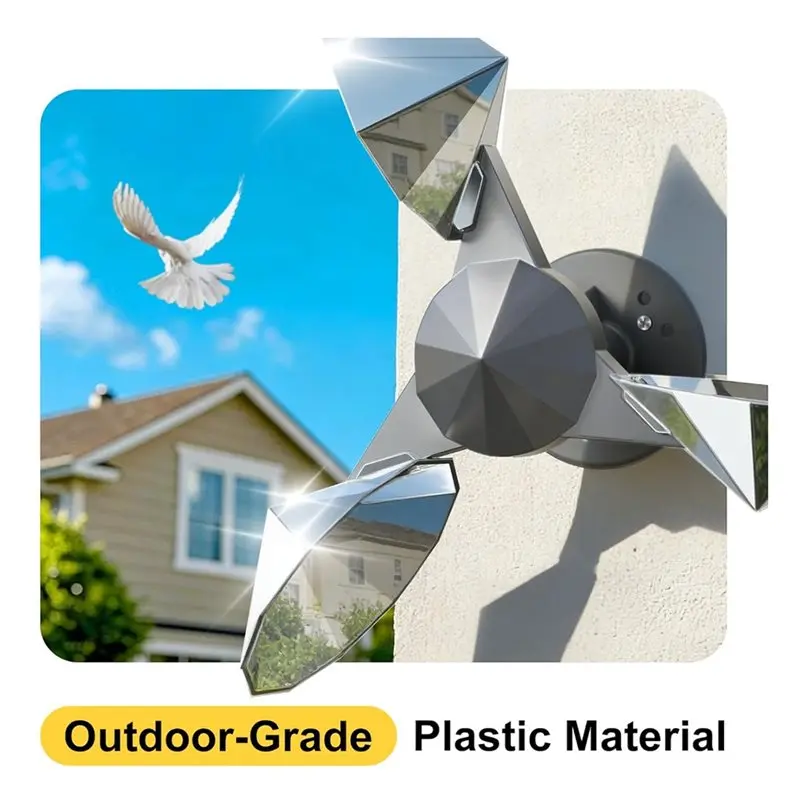 ABDJ-2 PCS Bird Scare Reflective Bird Reflector Plastic Base For Outdoor For Outside Boats Roofs Gardens Keep Bird Away