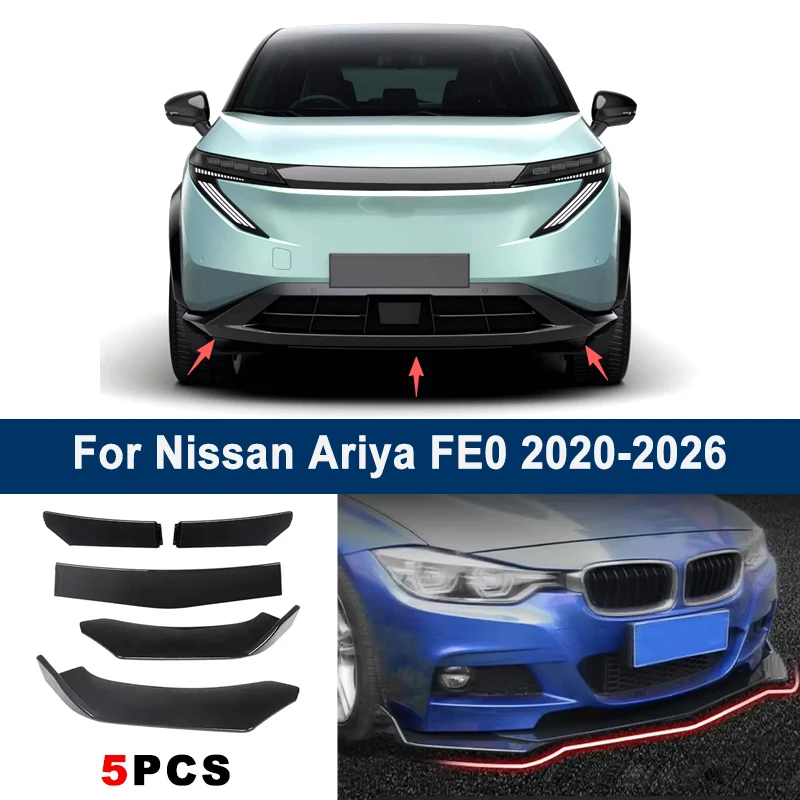 

Регулируемый комплект из 5 секционных сплиттеров переднего бампера для Nissan Ariya FE0 2020-2026, спортивный обвес для экстерьера автомобиля