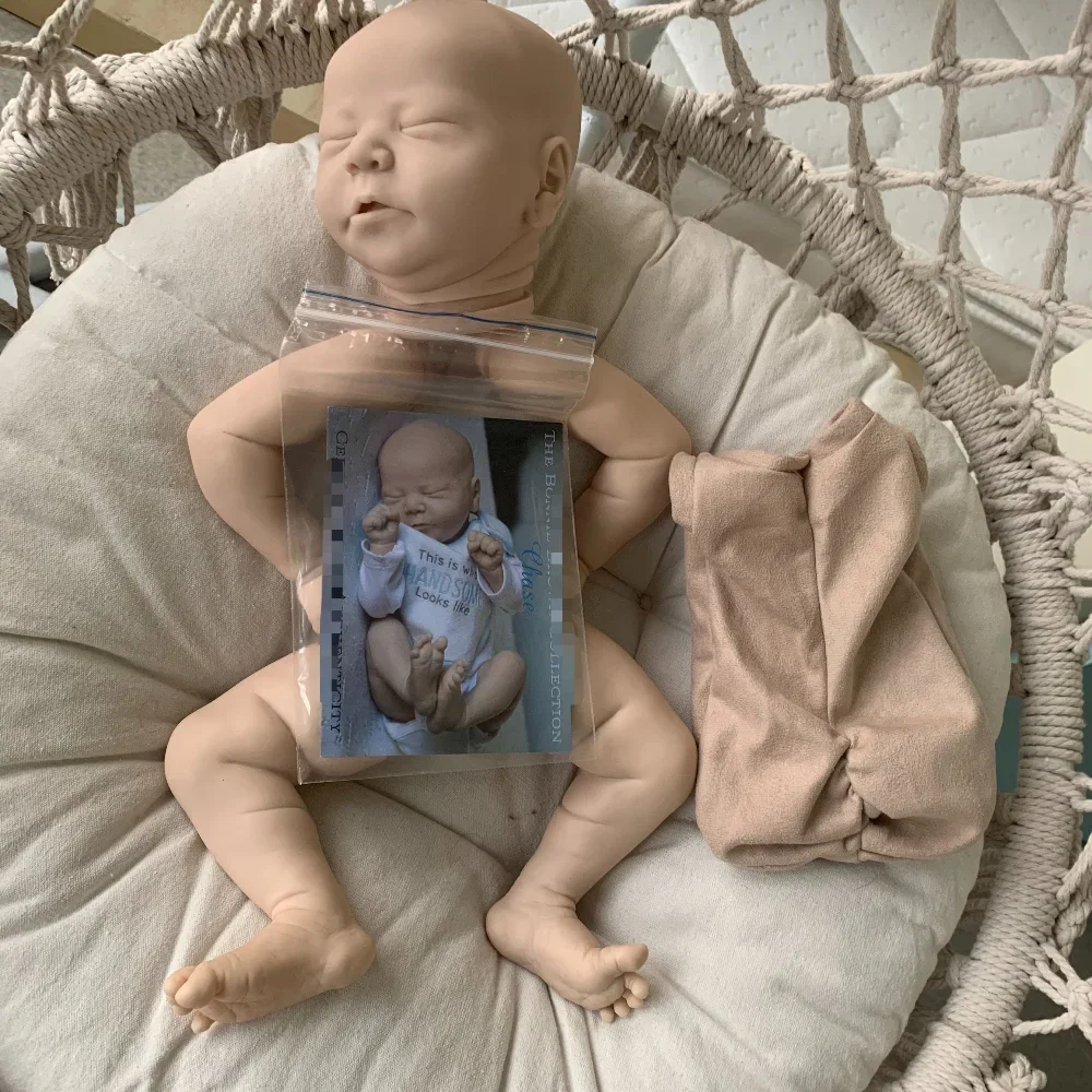21 Inch Blank Reborn Doll Kit Chase Unpainted Unfinished Sleeping Doll Parts with Body Cloth