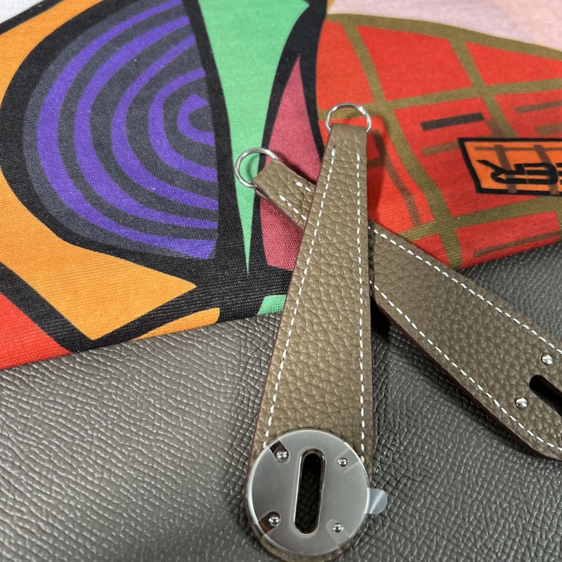 High Quality Hand-Stitched Etoupe Togo Leather Solid Steel Hardware Lindy 19 26 30 Bag Repair Zipper Head Accessories DIY