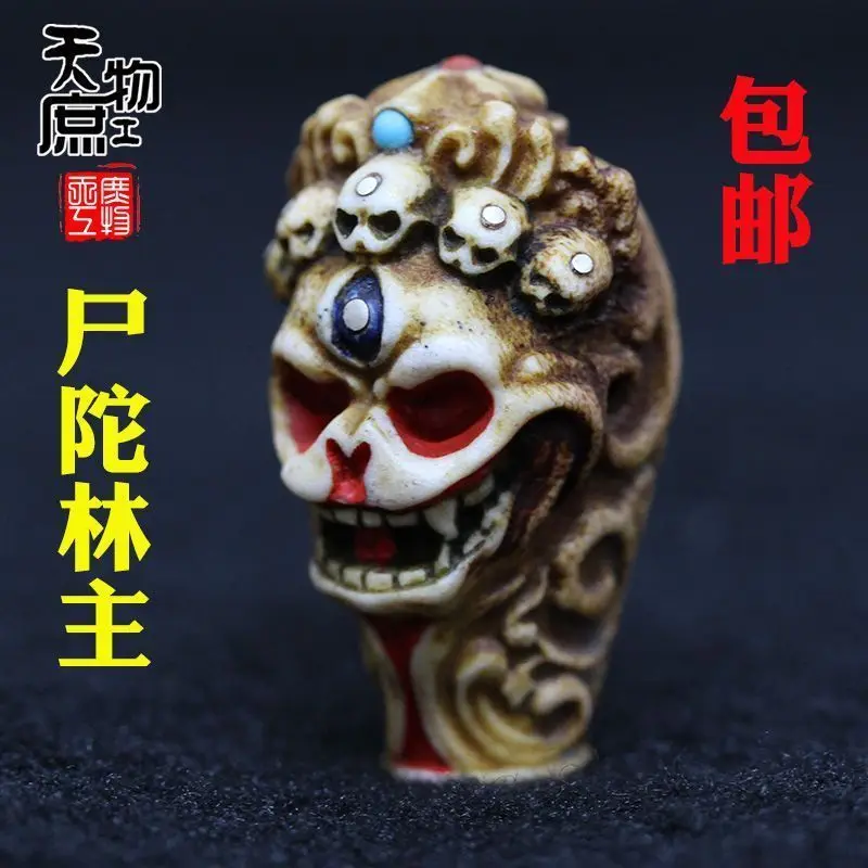 Antler- Kintsuke Shitara Main Three-Part Hand-carved Buddha Head Bead Bracelet Accessories DIY Jewelry Components