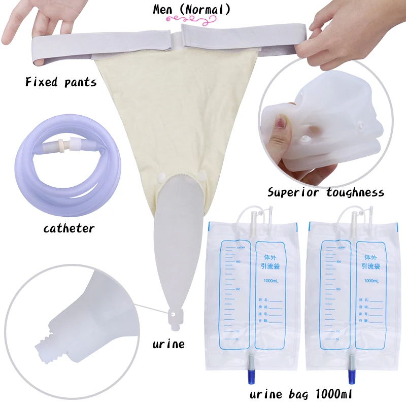 Incontinence Urinal Pee Holder Bag Breathable Leakproof Urine Collector Bedridden Adult Toilet Catheter For Female/Male/Elderly