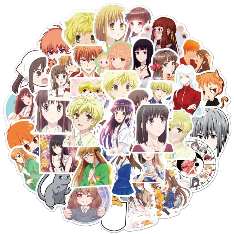 50pcs Anime Fruits Basket Graffiti Stickers Water Cup Luggage Laptop Mobile Phone Car Stationery Decorative Stickers