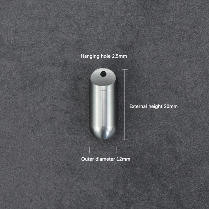 1 قطعة صندوق كبسولة معدني محمول مقاوم للماء حامل دواء صغير حافظة حبوب منع الحمل من الفولاذ المقاوم للصدأ حامل حبوب صغير EDC أداة زجاجة عازلة