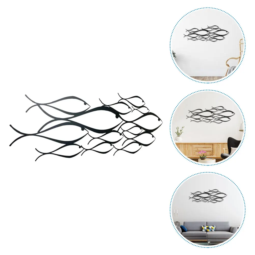 

Iron Fish School Wall Hanging 43x15cm Metal Art Home Office Decor Nautical Theme Gift Fish Swarm Wall Piece