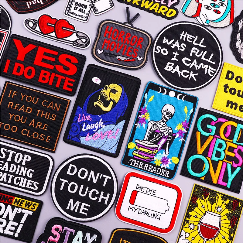 Horror Movies Fusible Patches Rock Music Embroidery Patch For Decoration Personality Iron On Patches For Clothes Appliques Badge