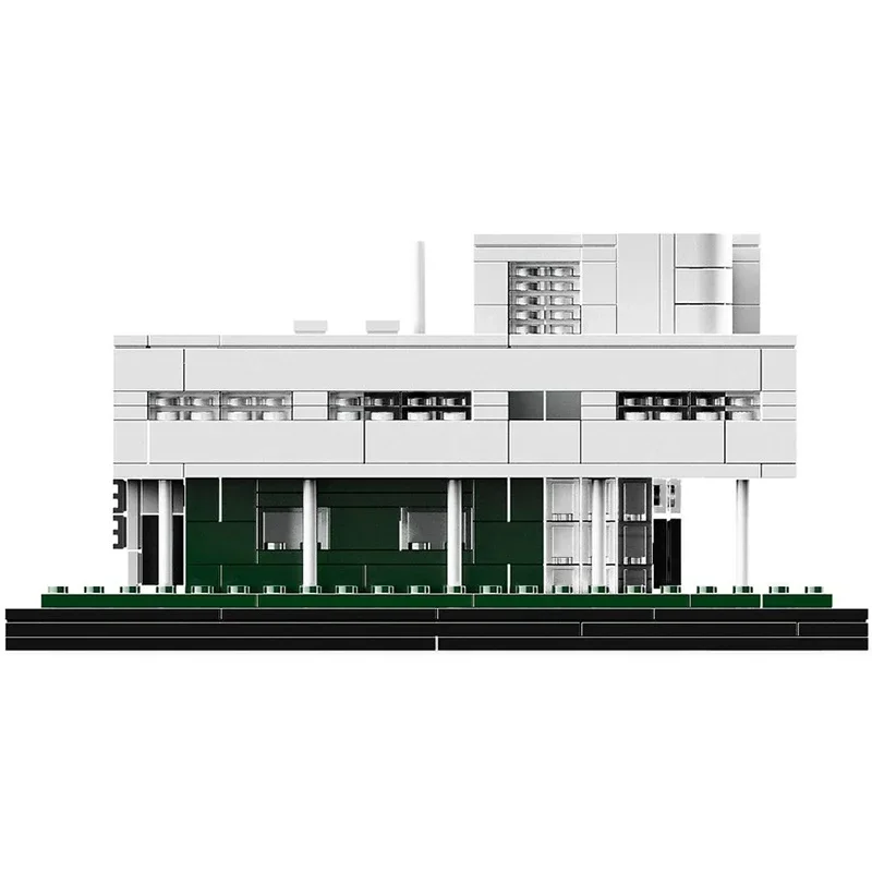 MOC Famous French Garden 21014 Villa Luxury Edifice Building Blocks Kit White Modern House Bricks DIY Toy Children Birthday Gift