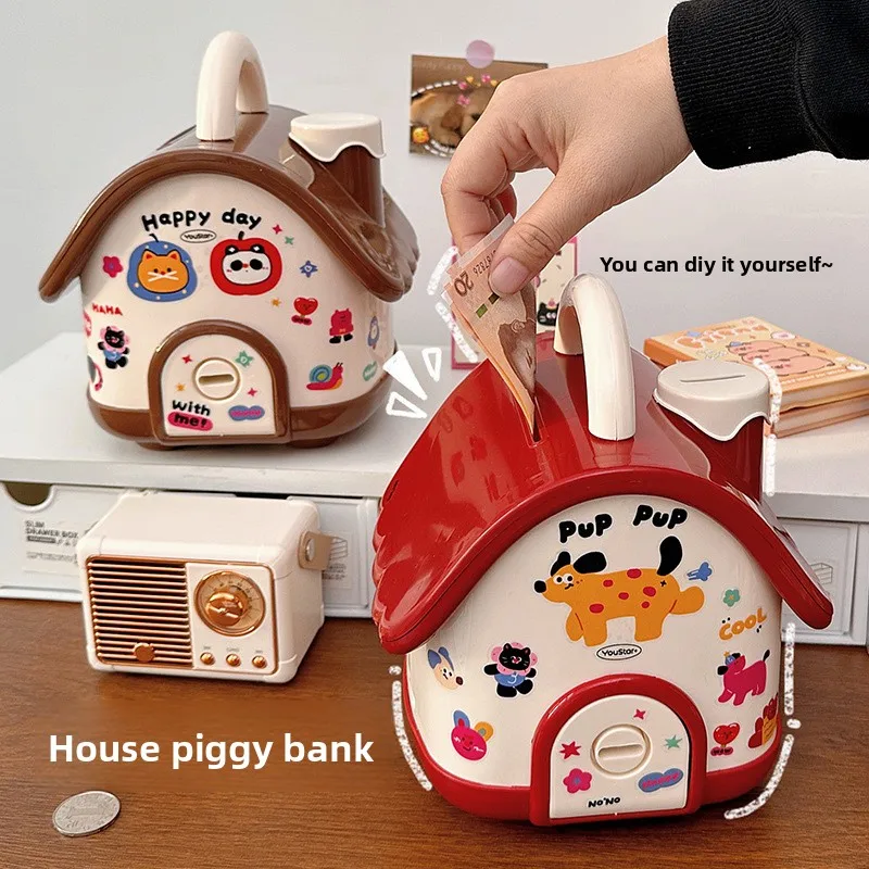 

House design, piggy bank, dopamine money box, toy storage box, holiday gift