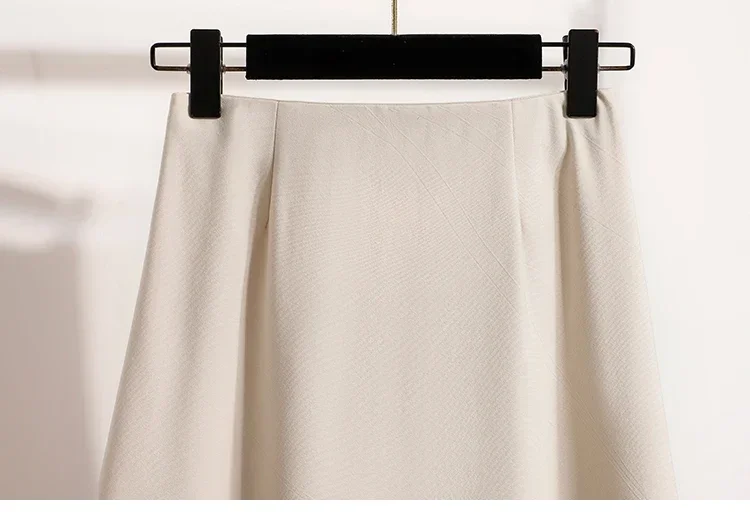 Koreanischer Stil, einfarbig, hohe Taille, elastischer Bund, Damen-A-Linien-Röcke, Alltagskleidung, Frühjahr/Herbst 2026, neu, elegant, vielseitig. – Detail 8