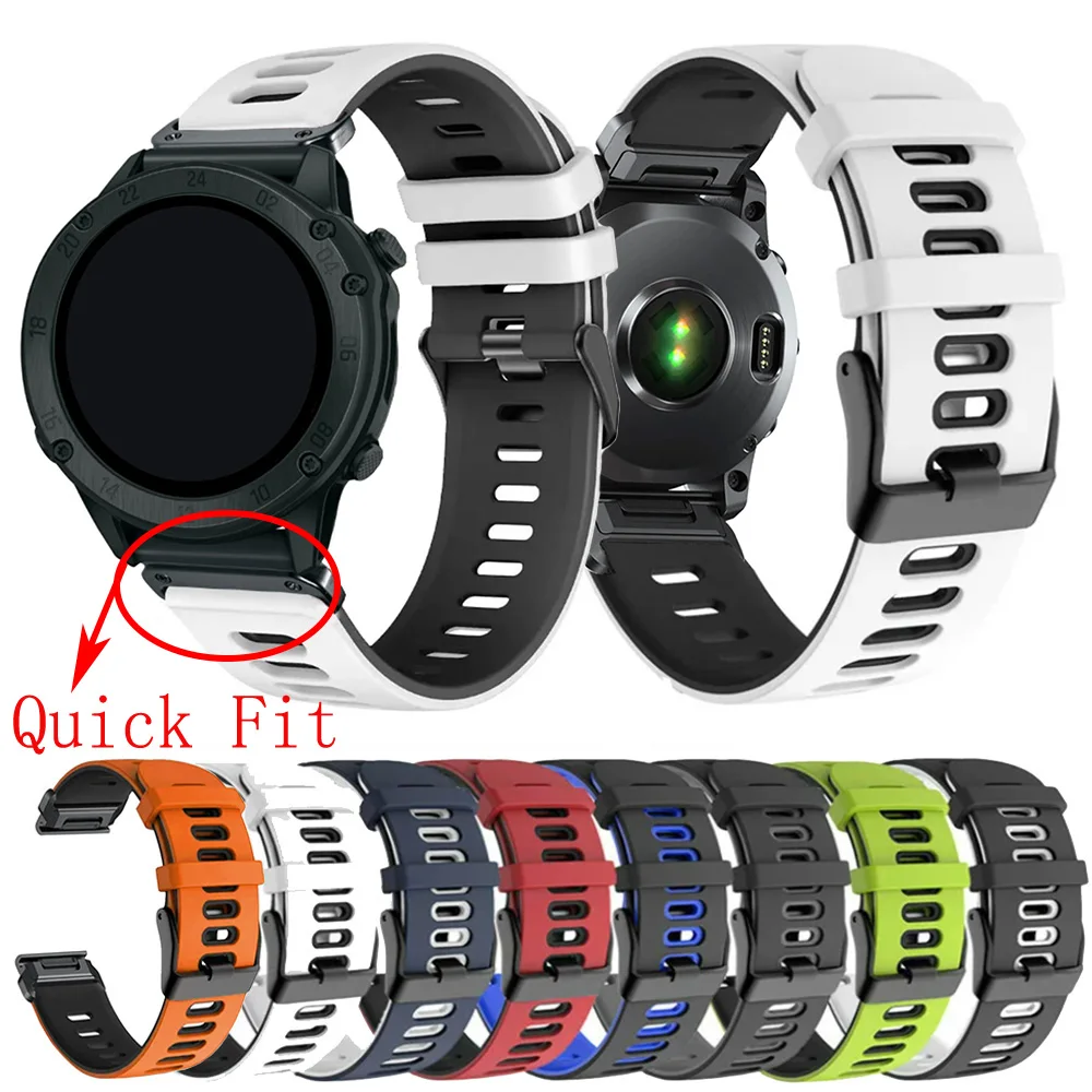 Quick fit 26mm 22mm breites Armband für Garmin Approach S70 S62 Vorläufer 965 955 Epix Pro 2 47mm Smartwatch Band Silikon armband
