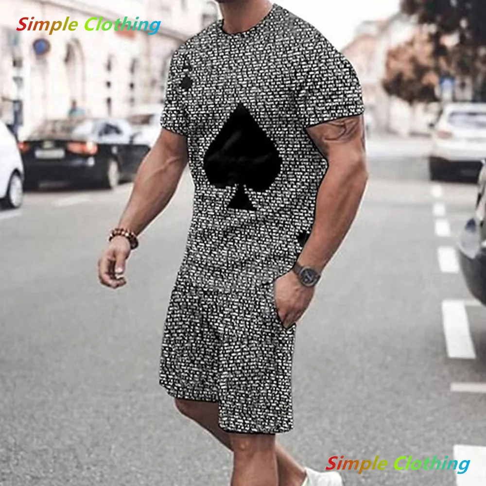 

New Summer Men's Tshirt Set Sports Running Set Oversized Men's Refreshing Top 3D Pattern Women Tshirt Set Men Tracksuit Set