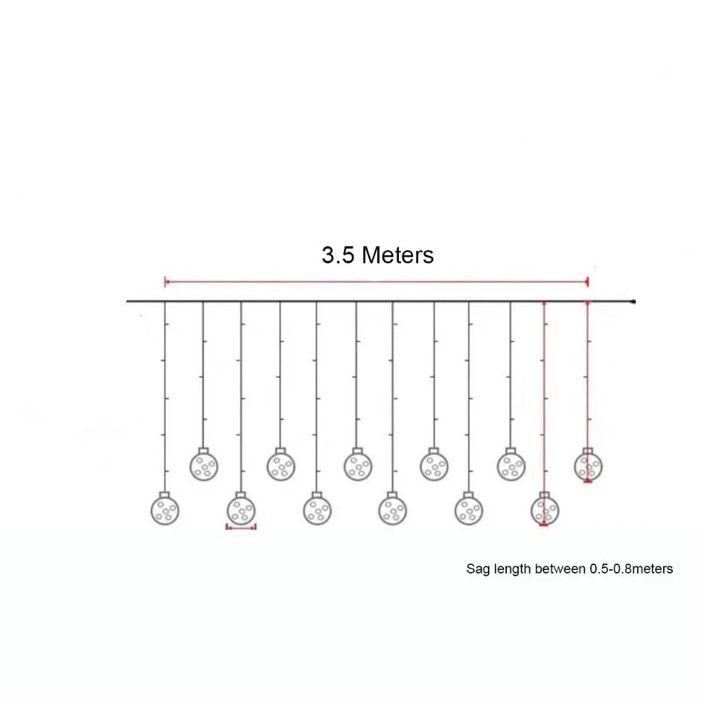 Lumières de Noël dégradées évidées à LED, ornements scintillants, guirlandes lumineuses extérieures du père Noël, 3.5m