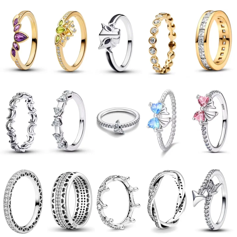 

Серебряное кольцо 925, новые хит продаж, кольца золотого цвета, подходящие для любого случая, браслет, ожерелье, соответствующий подарок на день рождения своими руками