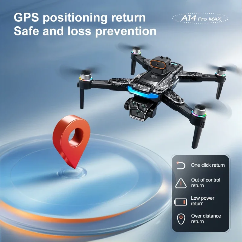Xiaomi a14 pro max gps sem escova 8k câmera tripla hd fluxo óptico inteligente evitar obstáculos dobrável quadcopter rc drone