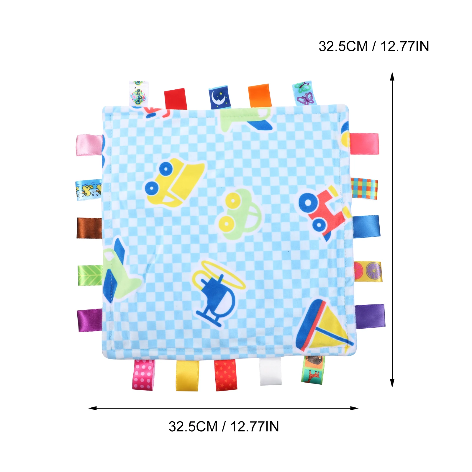 

Newborn Blanket Soothing Towel Baby with Tag Security Comforter Taggy Sky-blue