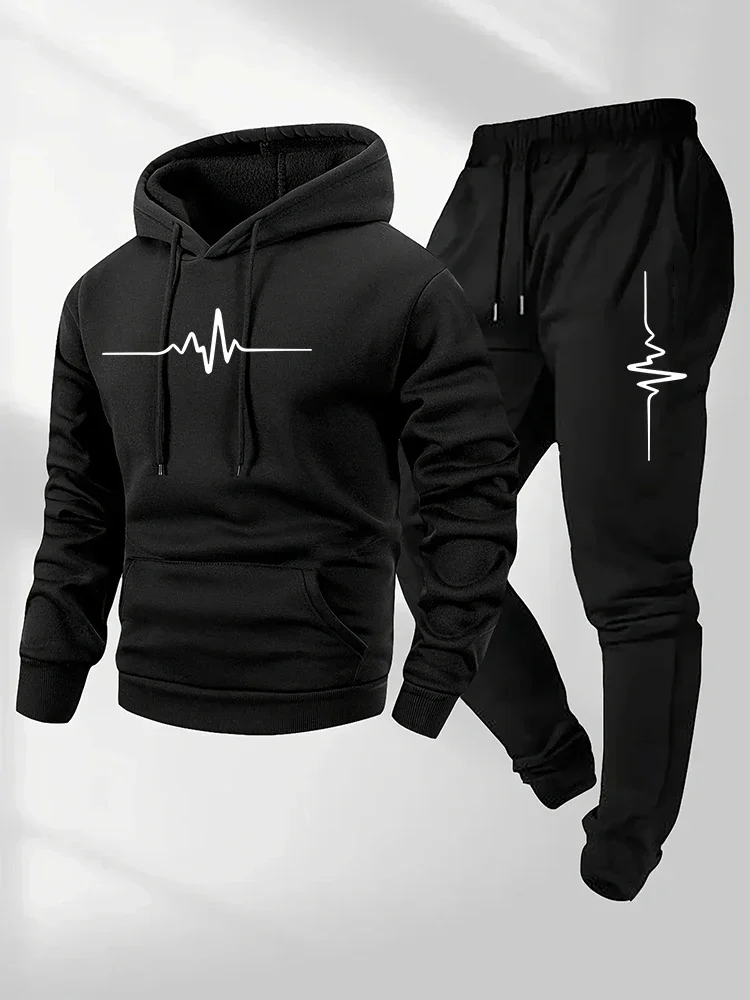Men's Tracksuit 2 Pcs Set Casual Hoodies Sweatshirts Outdoors Fitness Sports Jogging Clothing 2026 Autumn Winter Fashion Outfits