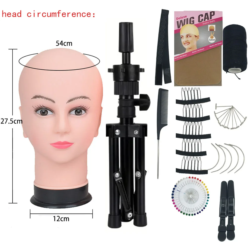 Mannequin Head With T-pin Wig Cap Tripod For Women Making Wig Hat Glasses Mask Display Cosmetology Manikin Head Makeup Practice