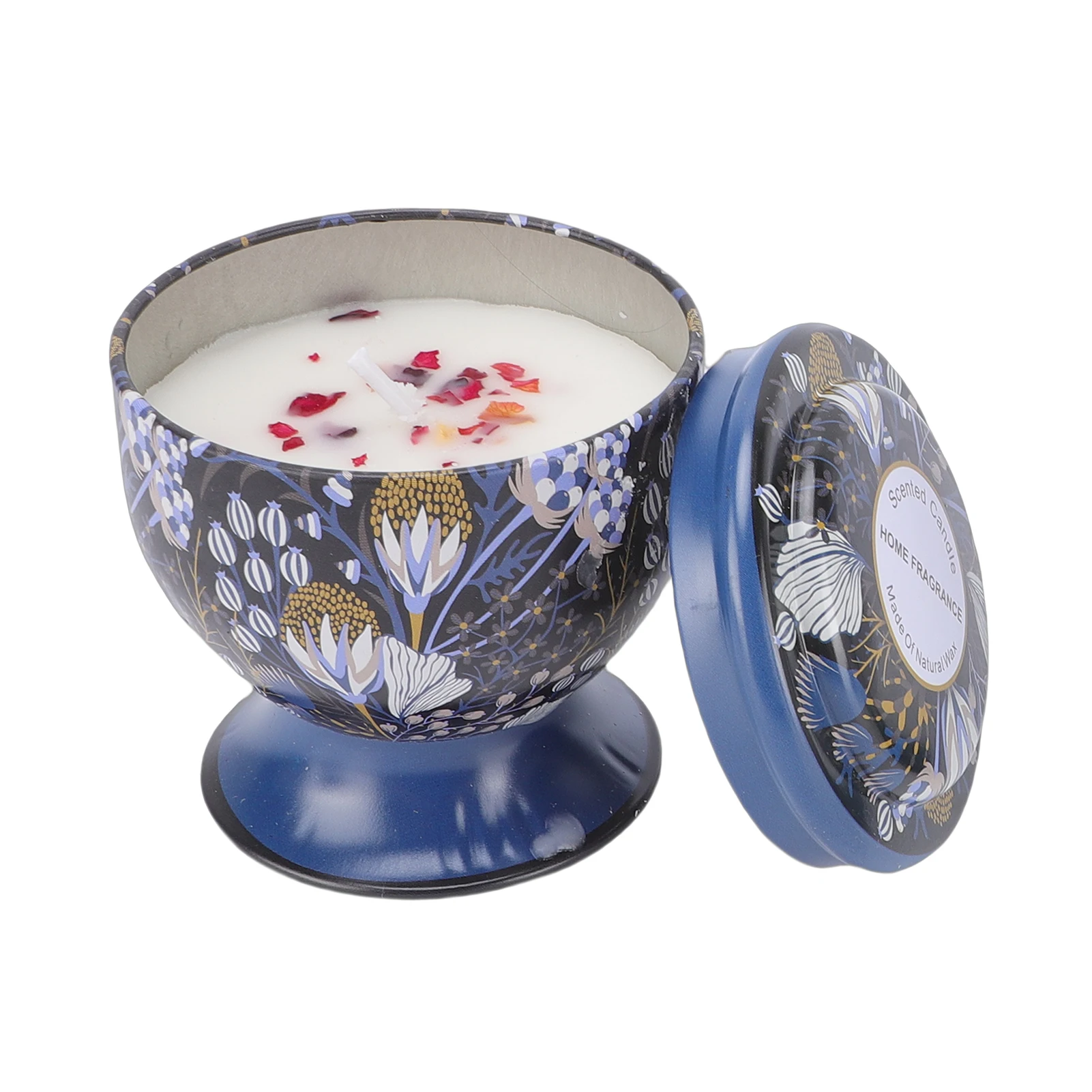 Juego de regalo de velas perfumadas, paquete de 4 velas de flores secas en latas decorativas, velas de aromaterapia de larga duración para fragancia casera