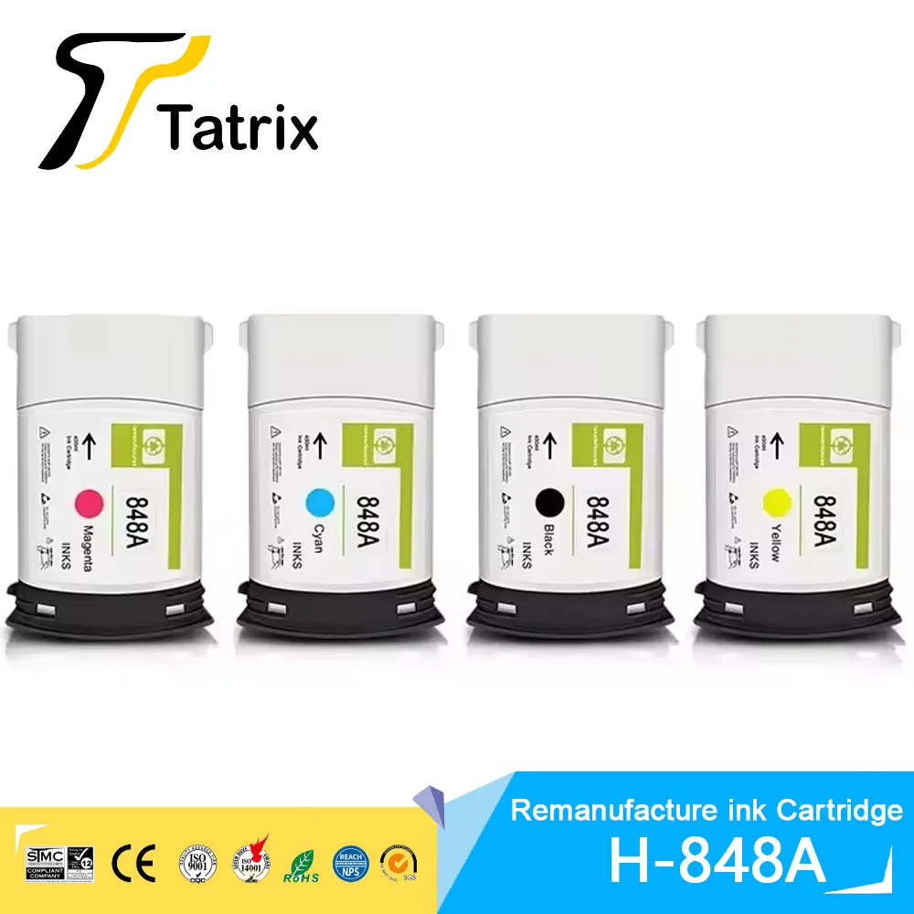 Tatrix 400ML/pcs 848A HP848A hp848a Premium Remanufacture Color Inkjet Ink Cartridge for HP PageWide XL 6000/XL 5100 Printer