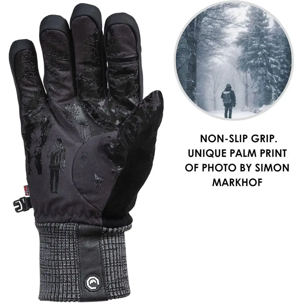 قفازات Vallerret Markhof Pro V3 للتصوير الفوتوغرافي باللون الأسود مع أطراف أصابع مغناطيسية FlipTech #4