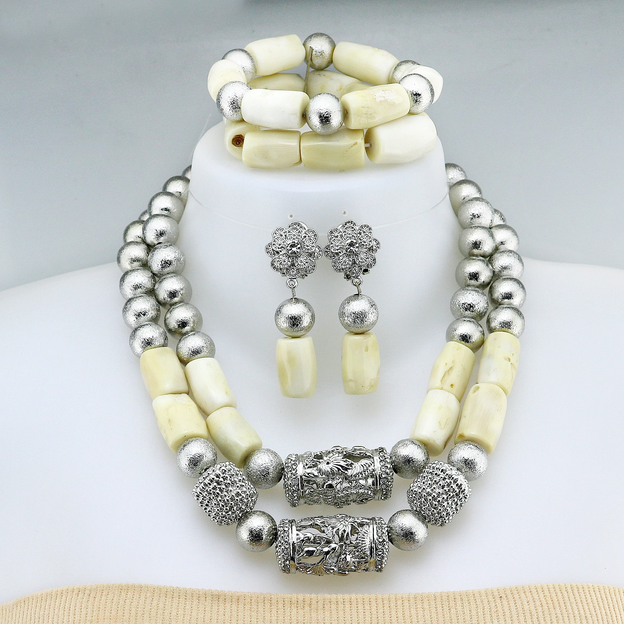 

African Natural Coral Bead Jewelry set Original Coral Jewelry Nigerian jewelry set bridal gift For Women Party Wedding