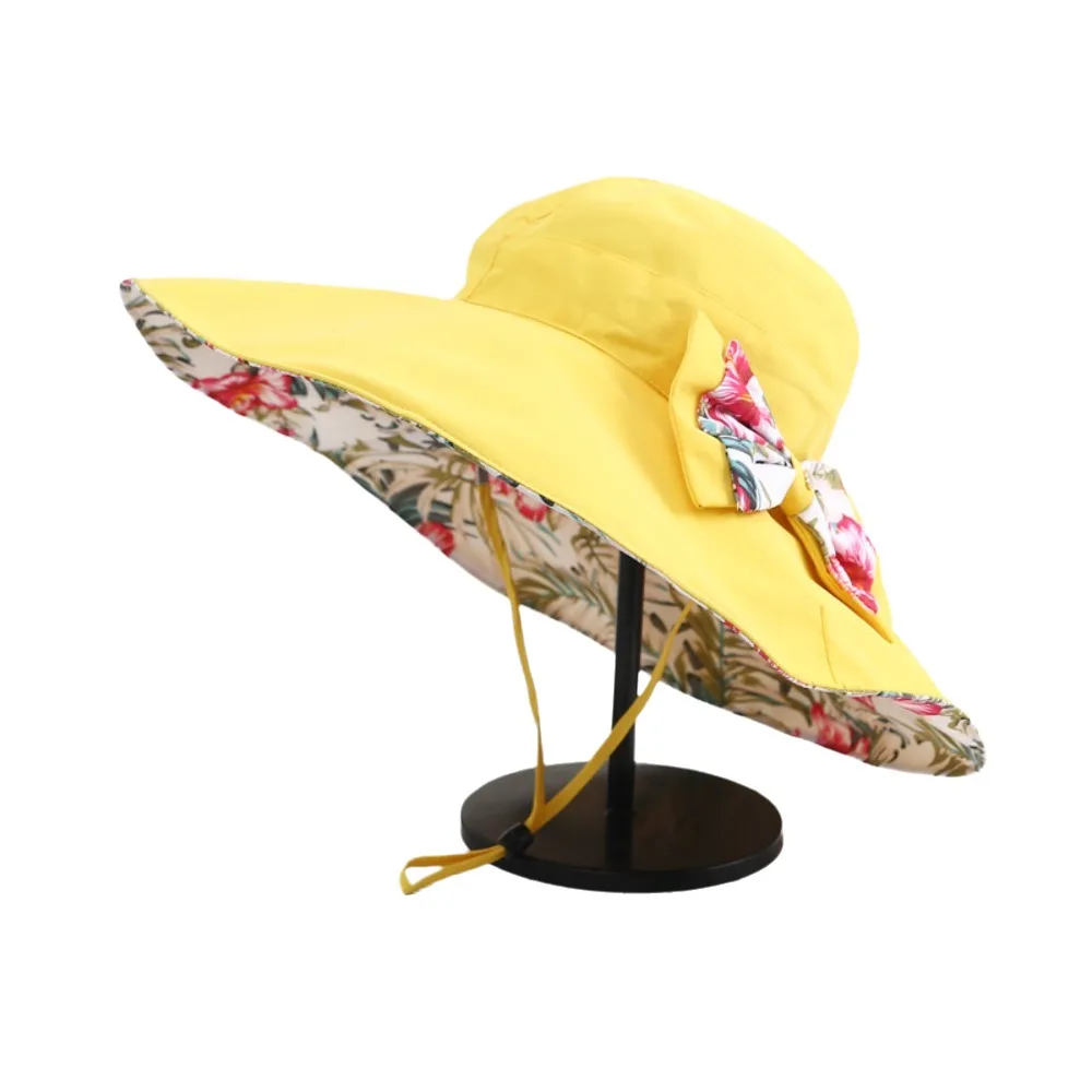

UV Protection Floral Collapsible Sunhat Double Side Wear Super Large Brim Sun Protection Cap Beach Breathable Fisherman Hats